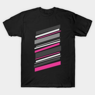 Rising Diagonals: grey and pink T-Shirt